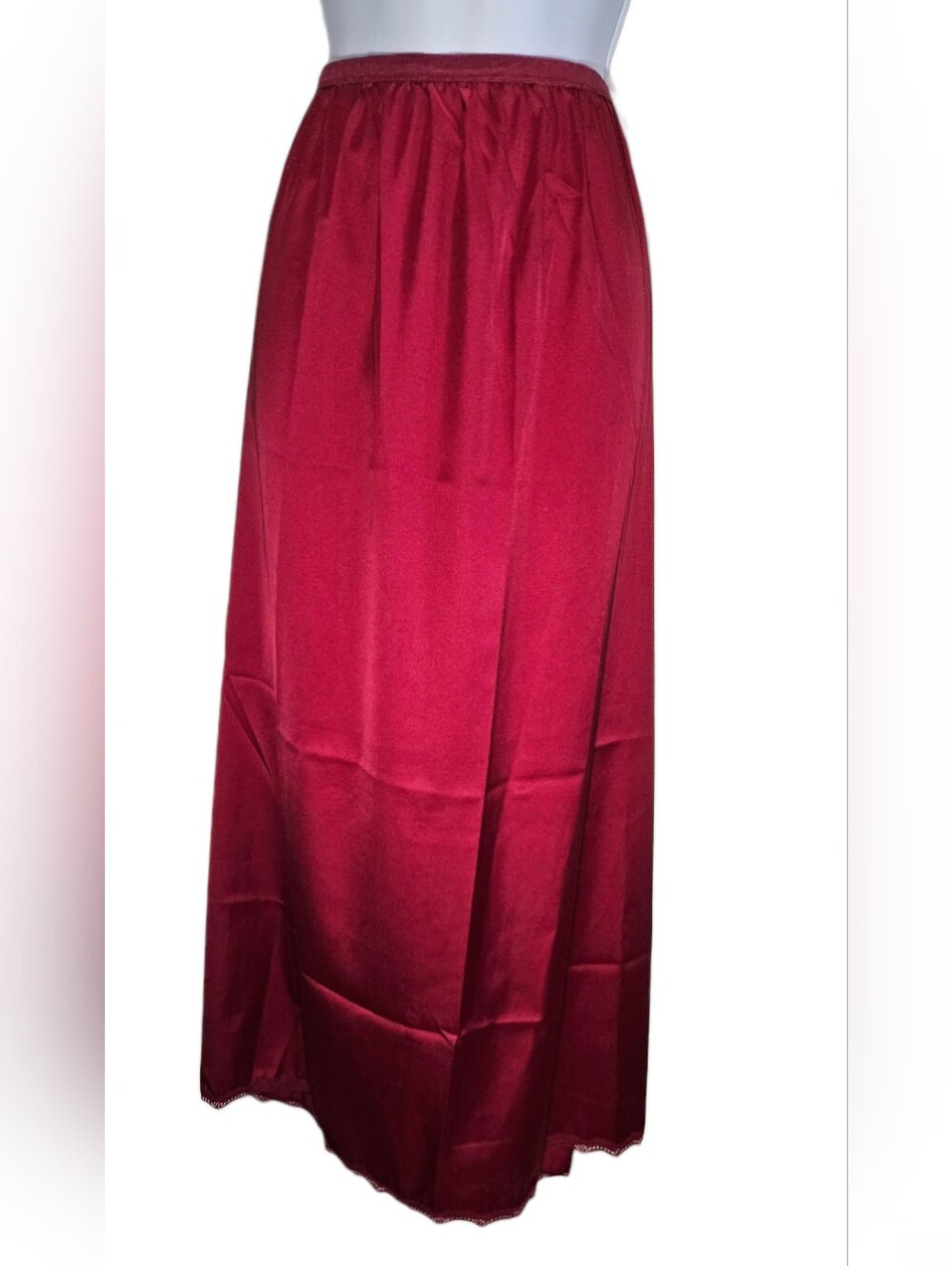 0172 Avidlove Red Satin Maxi Slip Skirt XXL New NWT Y2K Lingerie Lace Holiday